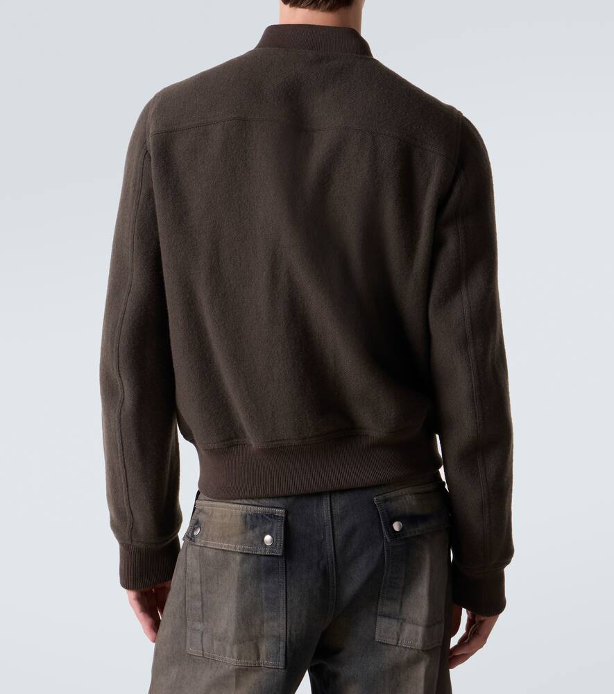 Rick Owens Virgin Wool Bomber Jacket In Gray