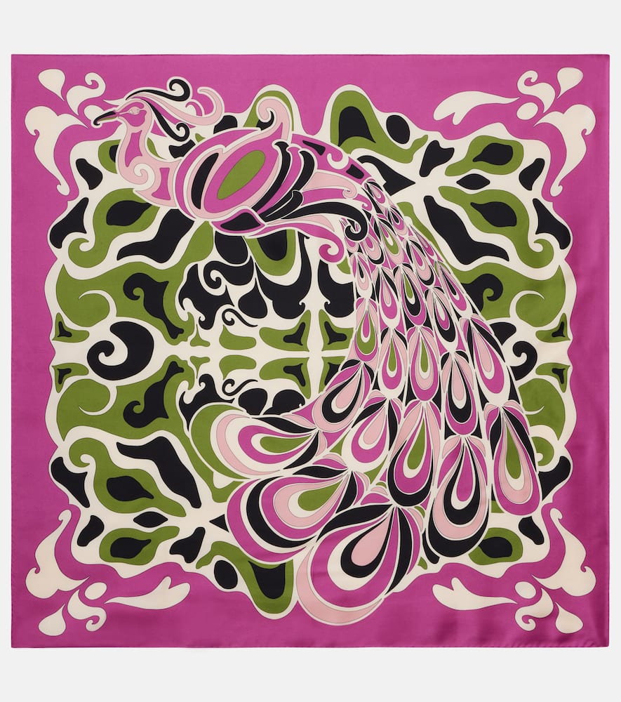 Printed silk twill scarf