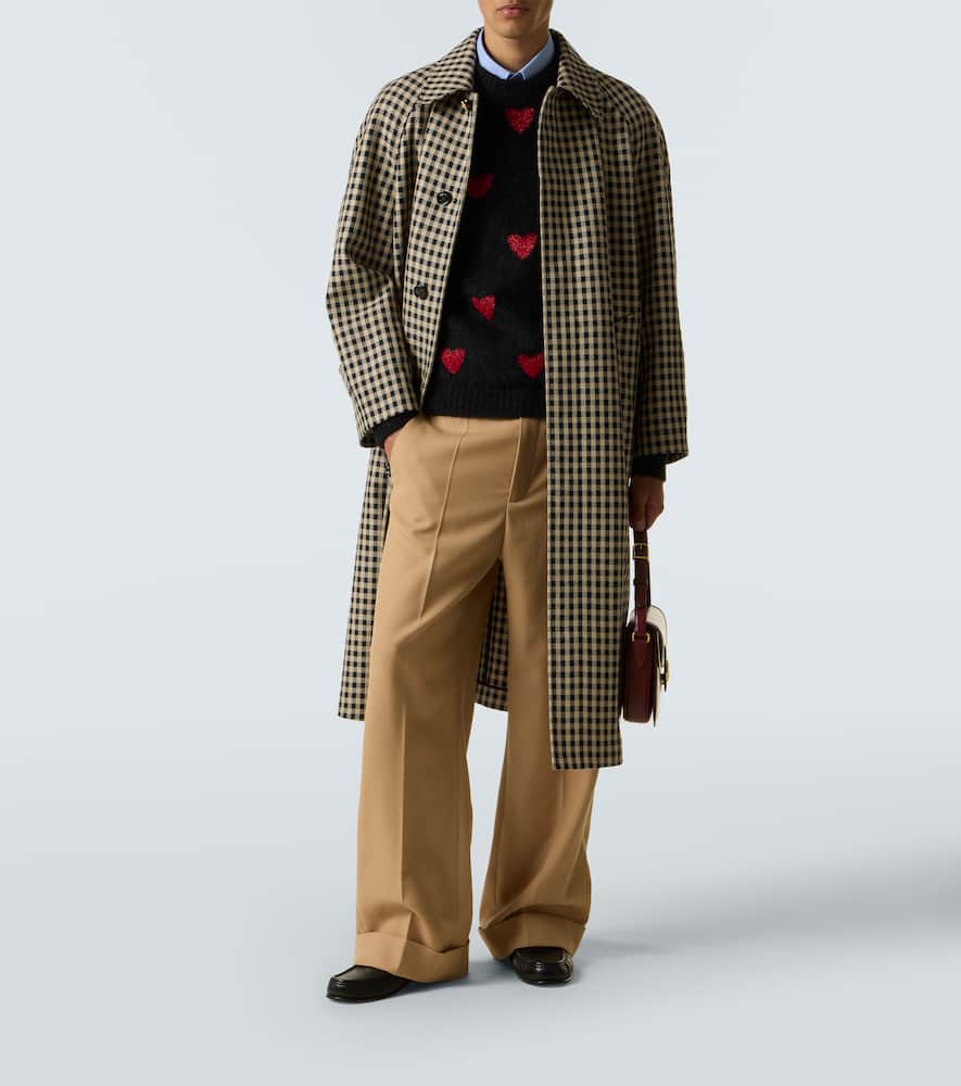 Valentino Wool And Mohair Sweater With Lurex Hearts In Black