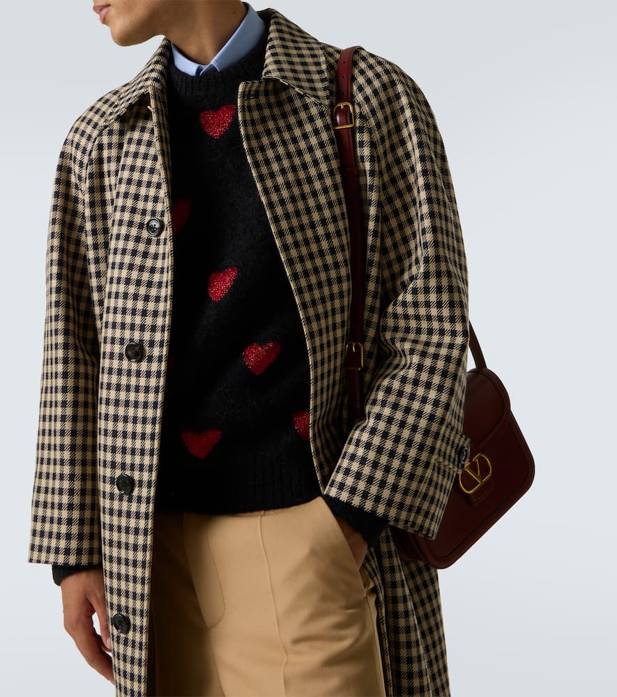 Valentino Wool And Mohair Sweater With Lurex Hearts In Black