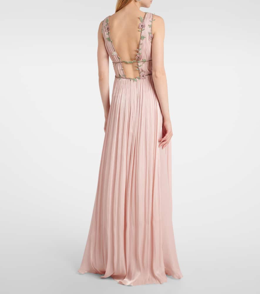 Costarellos Womens Nude Pink Nalina Embellished Woven Gown In Pink