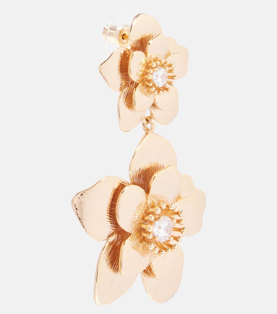 Self-portrait Flower Drop Earrings In Gold