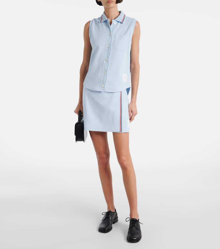 Thom Browne Cotton Sleeveless Polo Top