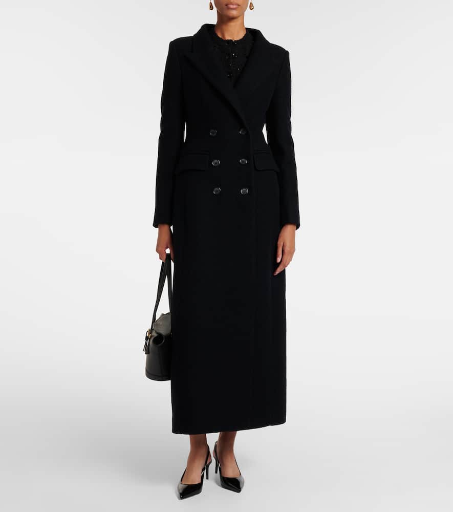 Dolce & Gabbana Double-breasted Virgin Wool Coat In Blue