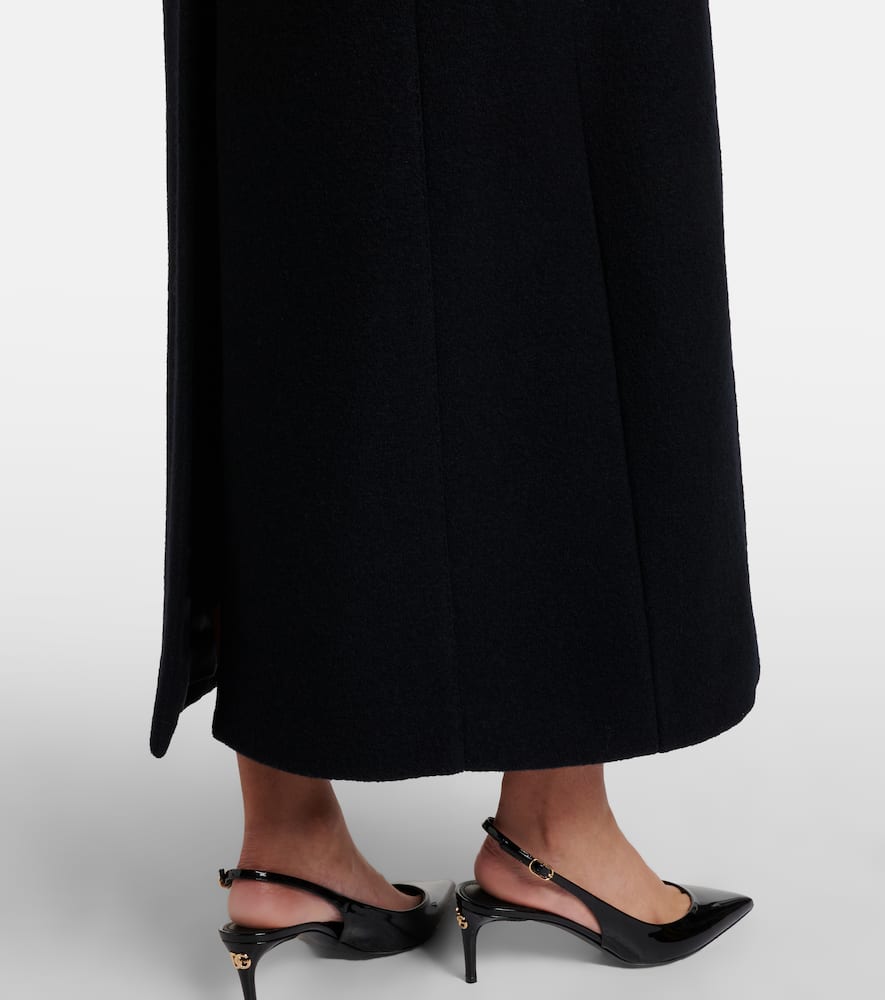 Dolce & Gabbana Double-breasted Virgin Wool Coat In Blue