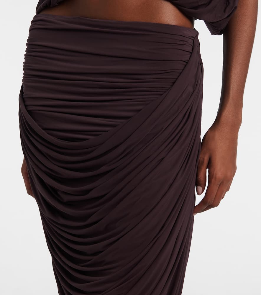 Magda Butrym Draped High-rise Maxi Skirt In Animal Print