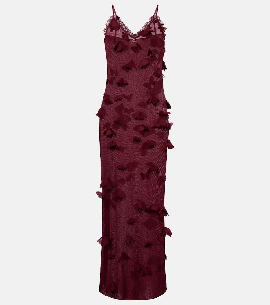 Butterflies Techno embroidered midi dress