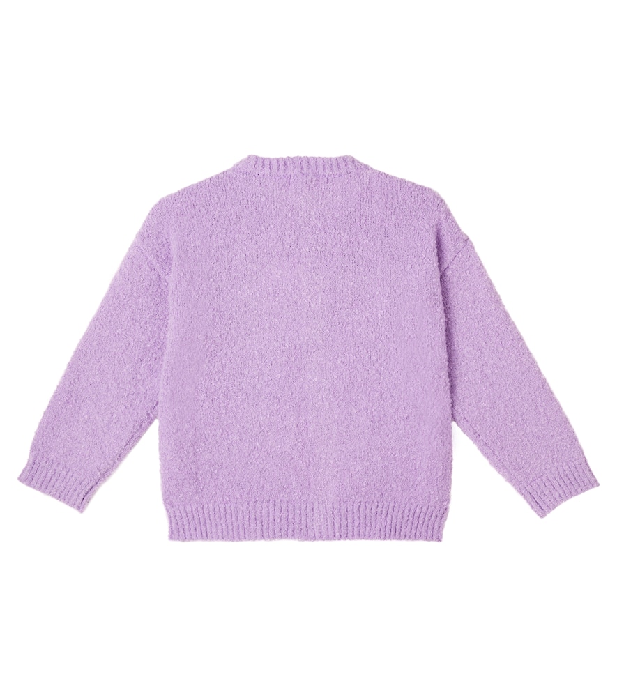 Jellymallow Lucky Clover Bouclé Cardigan In Purple