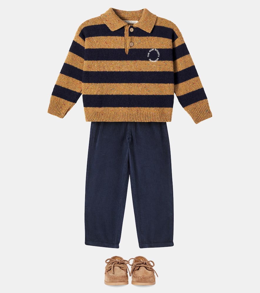 The New Society Jorge Wool-blend Polo Sweater In Brown