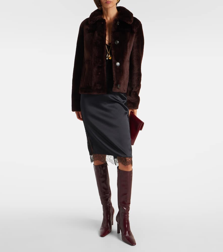 Yves Salomon Reversible Fur Jacket In Brown