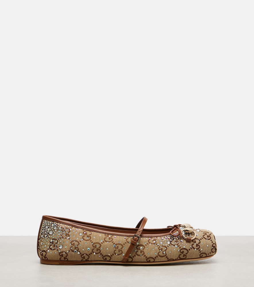 Gucci Gucci Ballerinas Gucci Horsebit Aus Canvas 