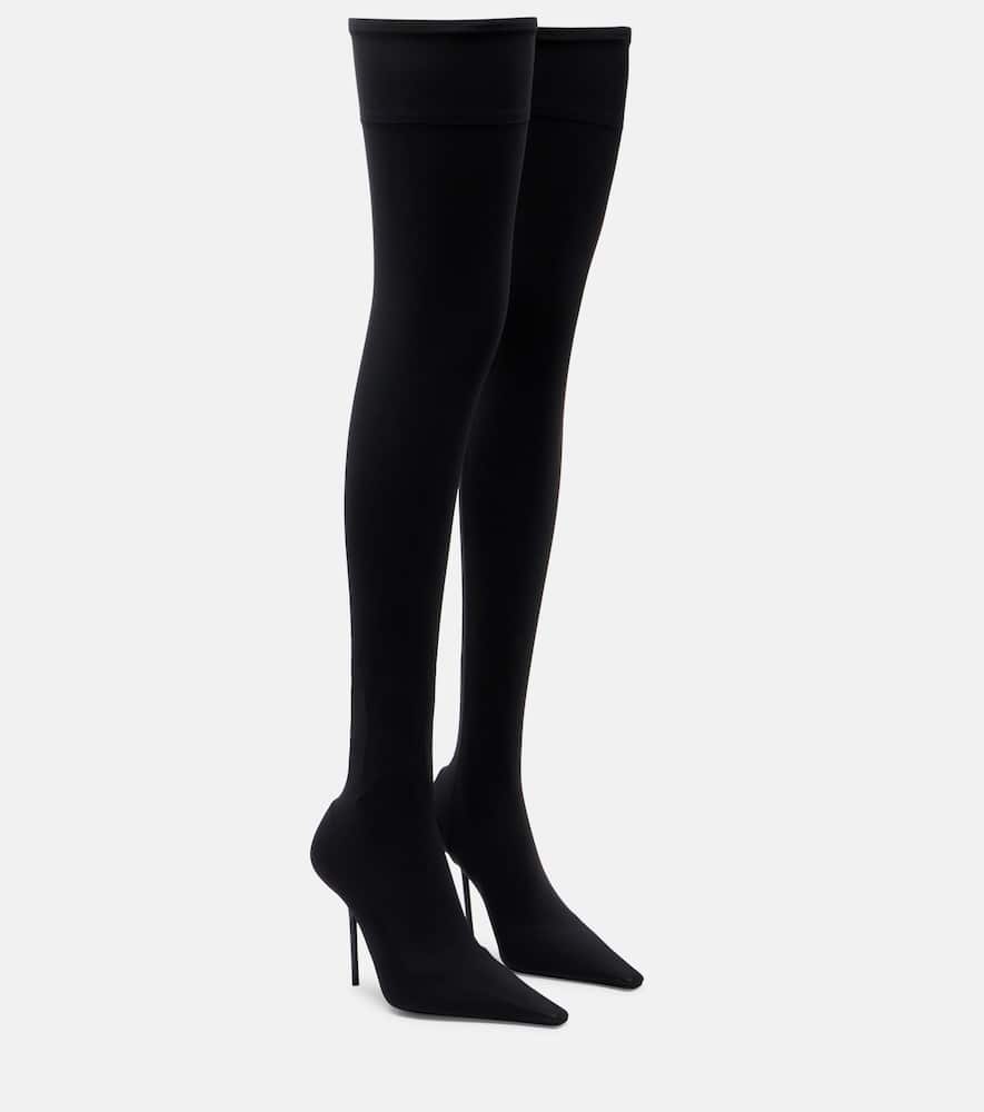 Victoria Beckham 100 Jersey Over-the-knee Boots In Black