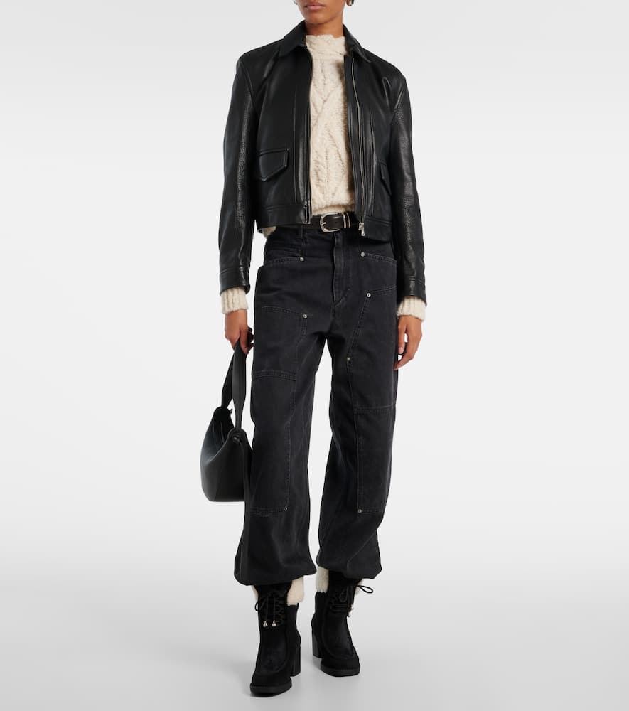 Jimmy Choo Hali 60 Shearling-trimmed Suede Ankle Boots In Black