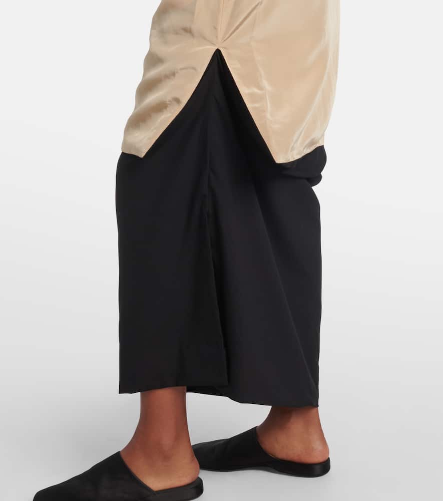 Calvin Klein Collection Tyler Layered Wool And Silk Maxi Skirt In Brown