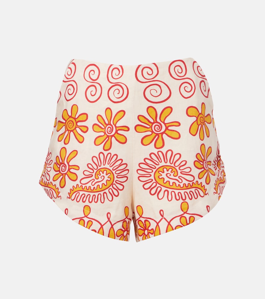 Cala de la Cruz Bahamas printed linen shorts