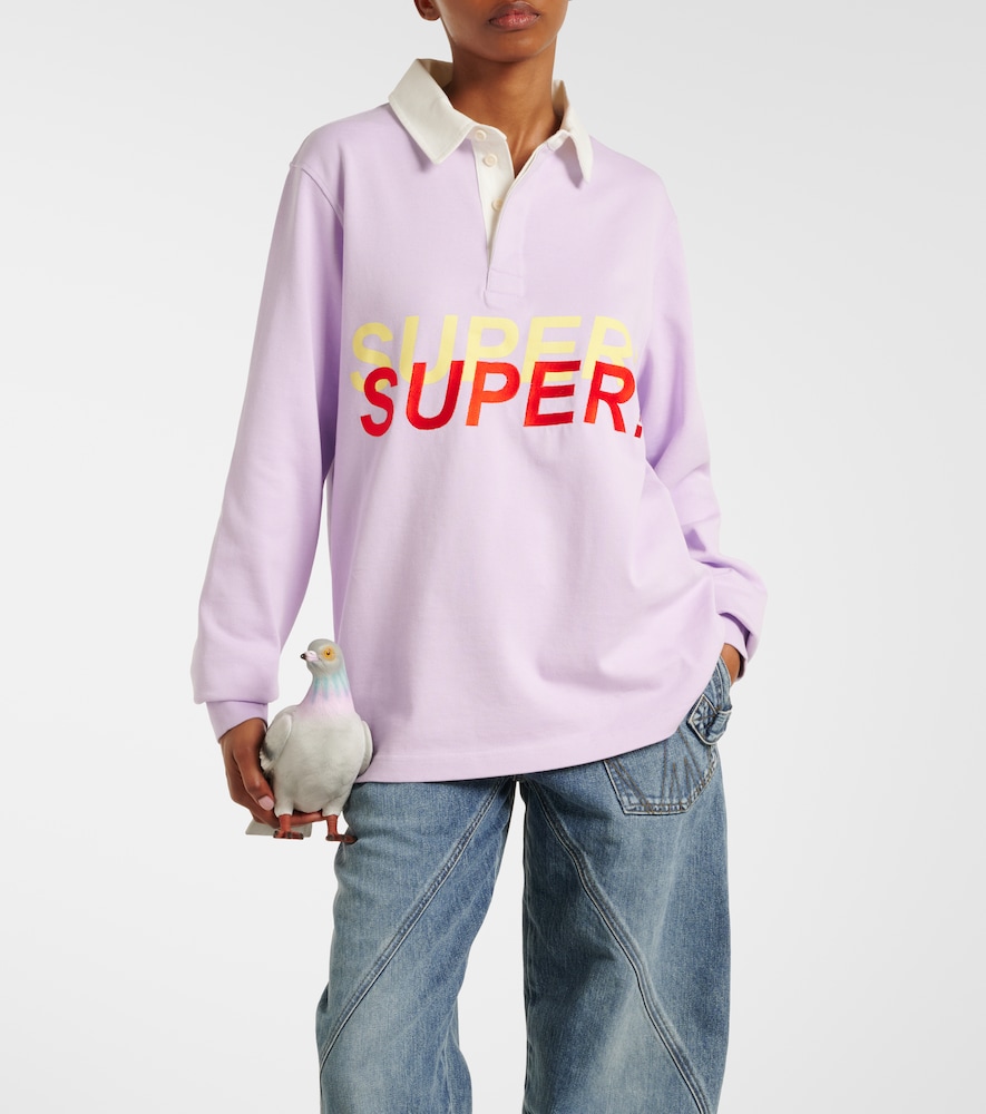 JW Anderson Printed cotton polo sweater