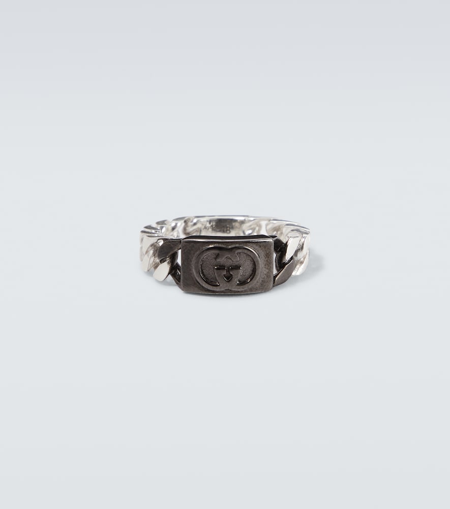 Gucci Men's Silver Interlocking G Sterling Ring P