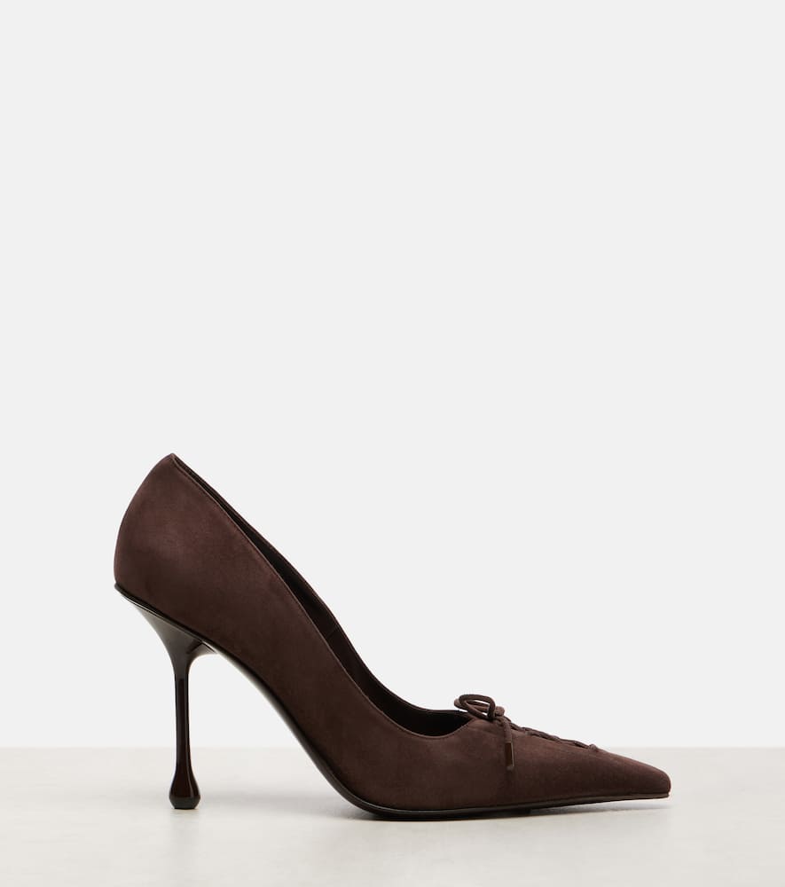 Jimmy Choo Scarlett 95 Suede Pumps In Brown