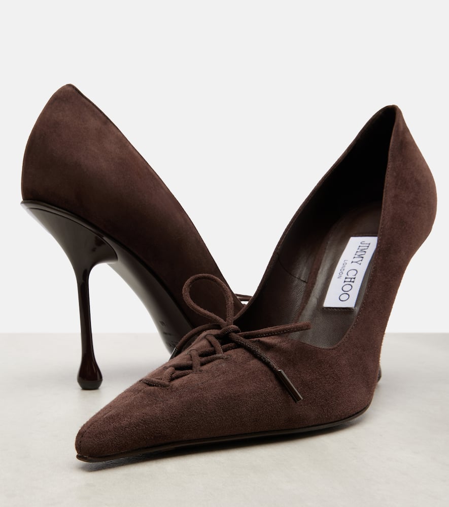 Jimmy Choo Scarlett 95 Suede Pumps In Brown