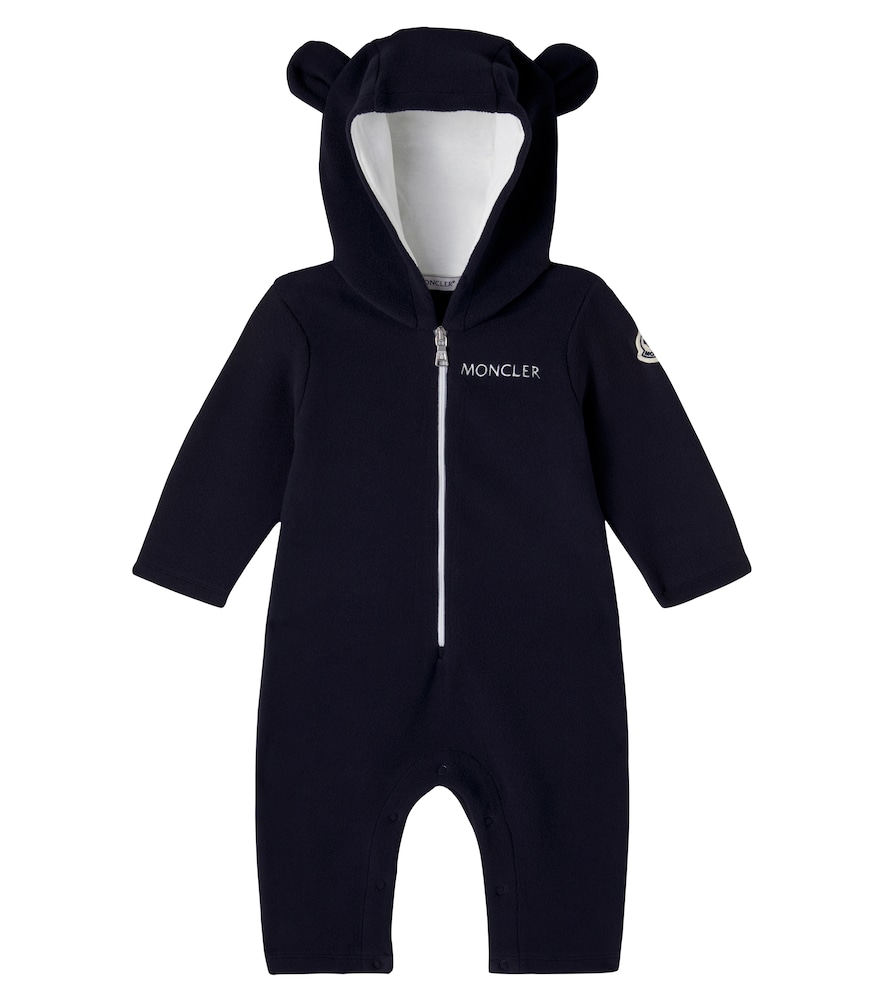 Moncler Enfant Baby logo fleece onesie