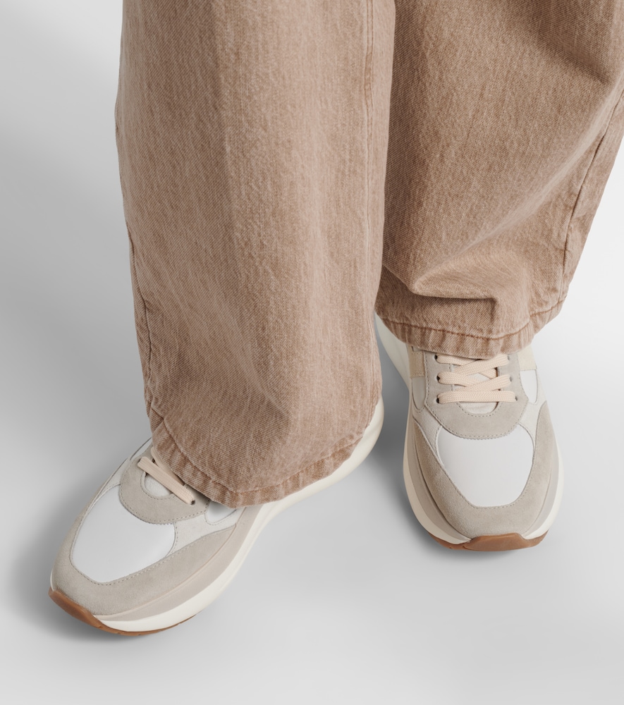 H696 Suede And Leather Platform Sneakers
