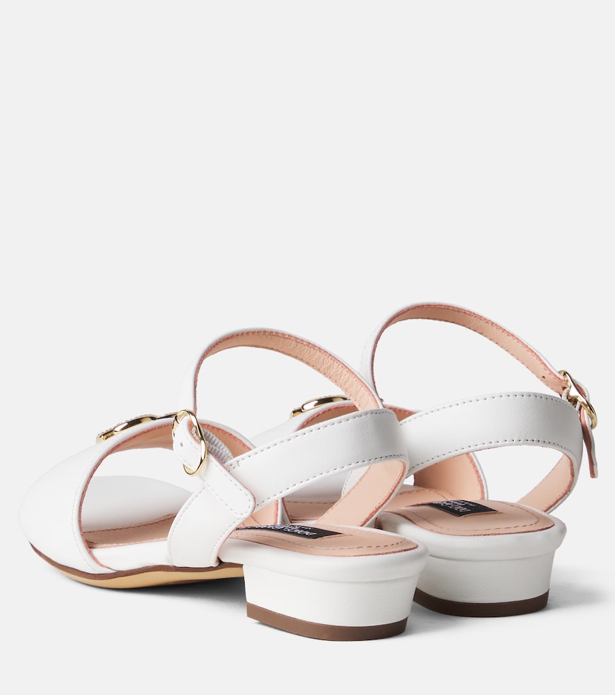  Dolce&gabbana Kids Dolce&gabbana Kids Dg Embellished Leather Sandals 