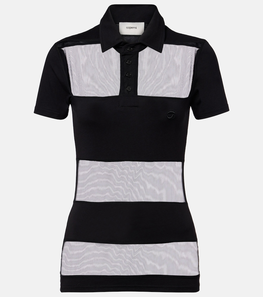 Coperni Paneled cotton-blend crop top
