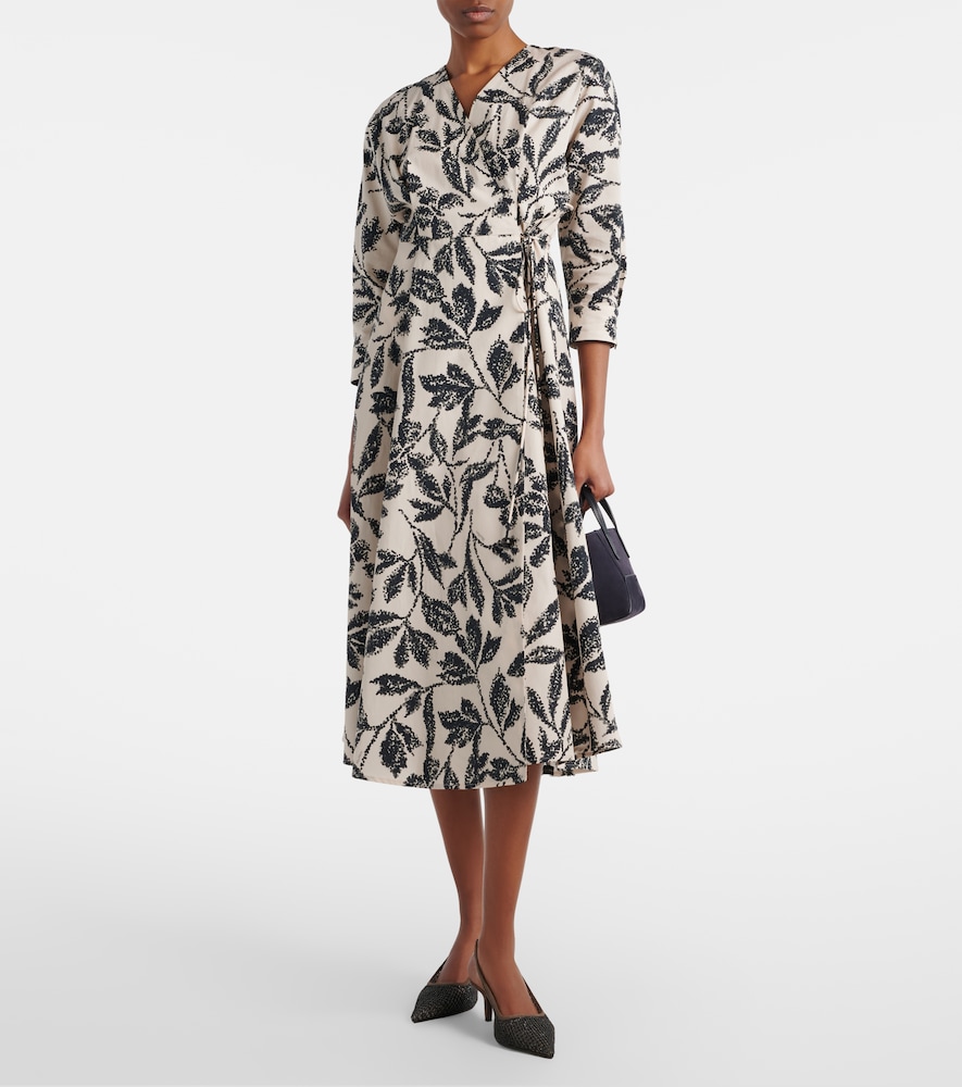  Max Mara Max Mara Bedrucktes Wickelkleid Camino Aus Baumwolle 