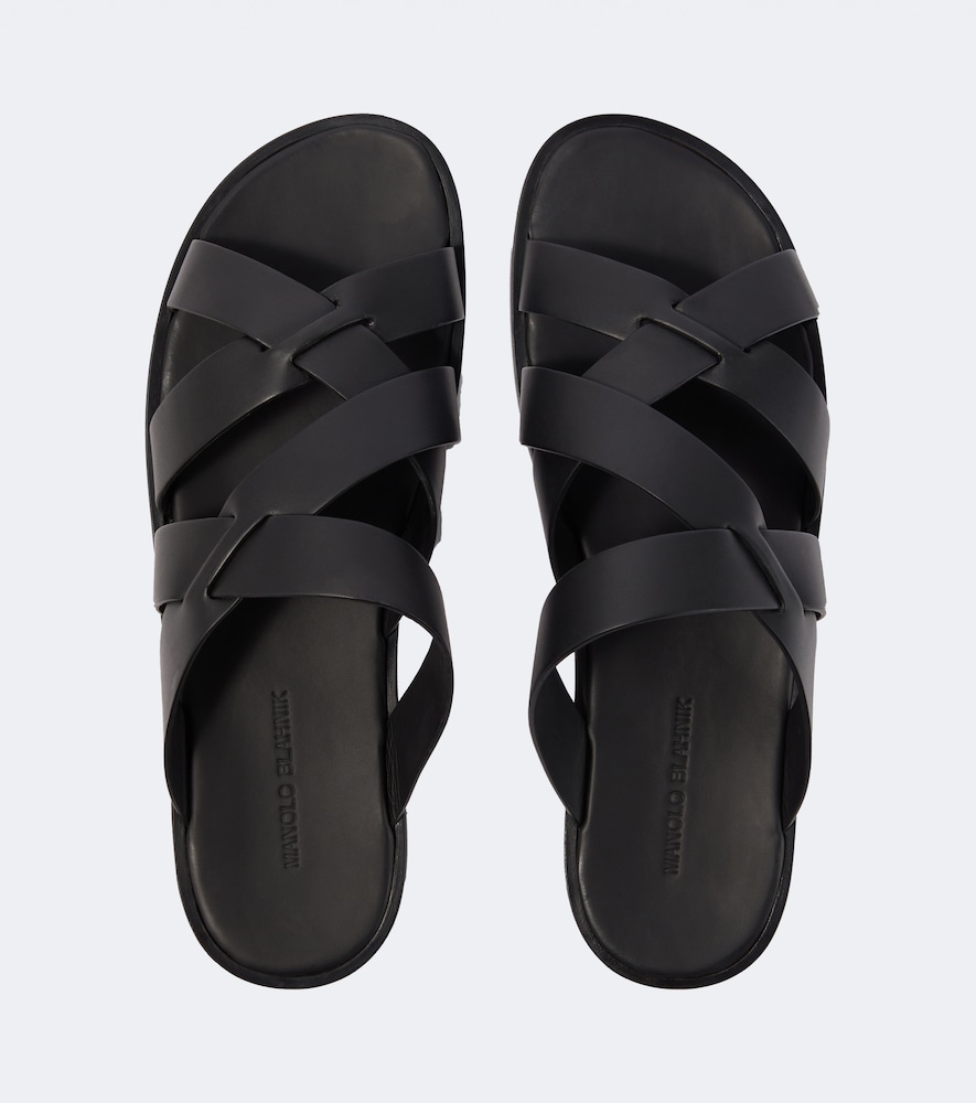  Manolo Blahnik Manolo Blahnik Marvin Leather Sandals 