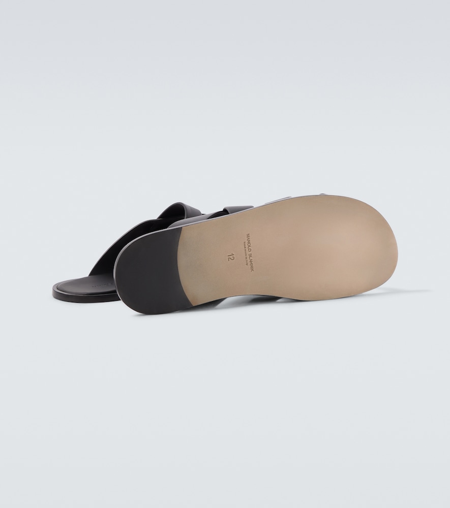  Manolo Blahnik Manolo Blahnik Marvin Leather Sandals 