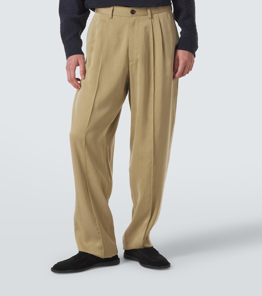 Pleated Wide-Leg Pants