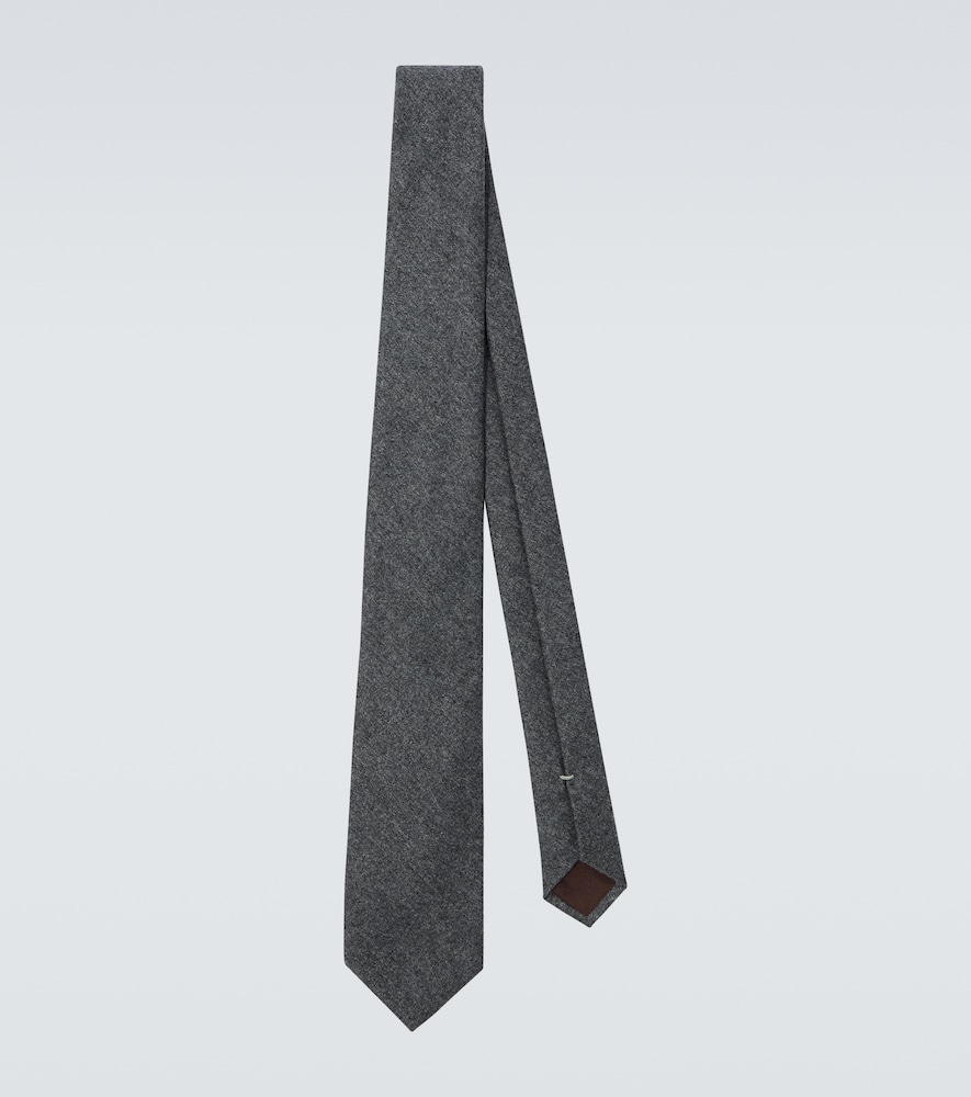 Canali Wool Tie In Gray