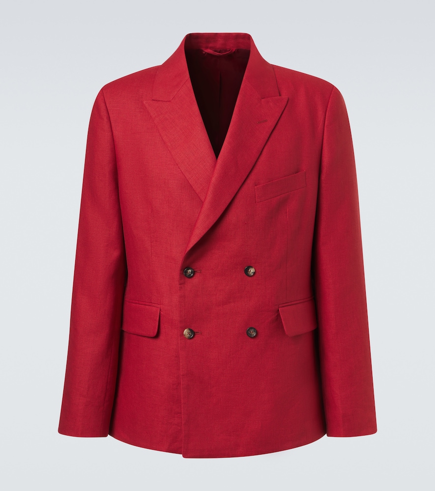 Bode Double Breasted Linen Blazer