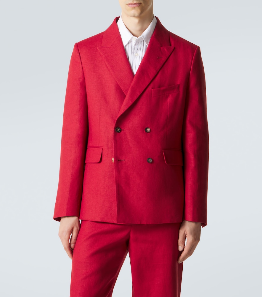  Bode Bode Double-breasted Linen Blazer 