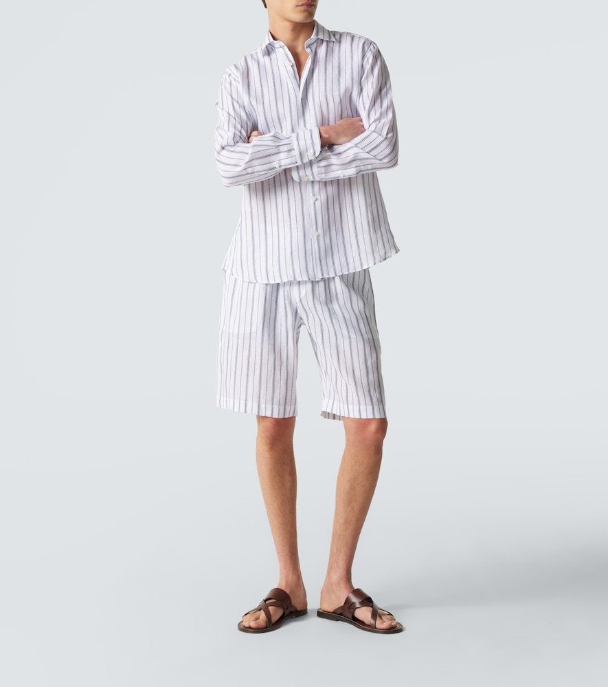 Fedeli Fedeli Striped Linen Bermuda Shorts 