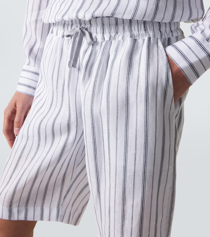  Fedeli Fedeli Striped Linen Bermuda Shorts 