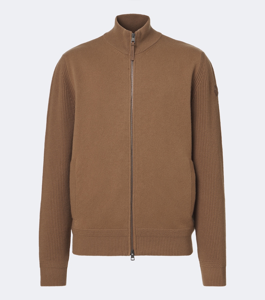 Moncler Edit Wool And Cashmere Cardigan In Brown