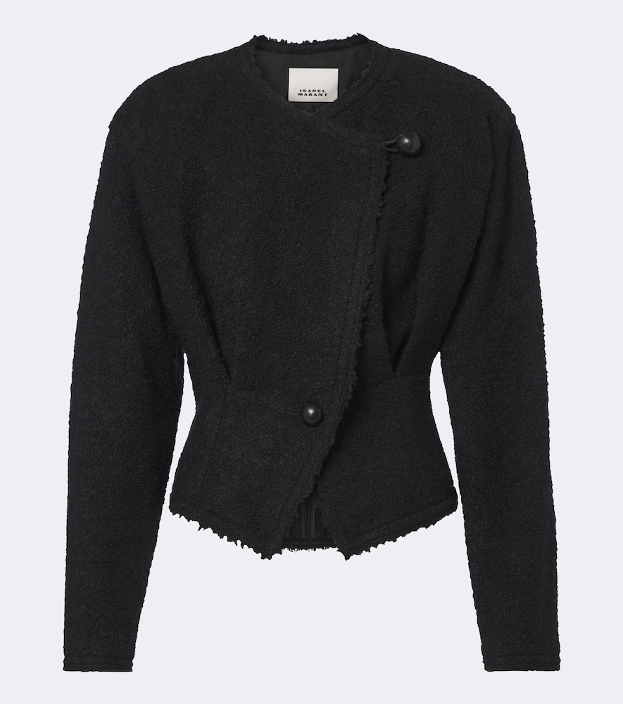 Isabel Marant Women's Black Suna Wool And Alpaca-Blend Boucle Jacket UK Size 8 - Mytheresa