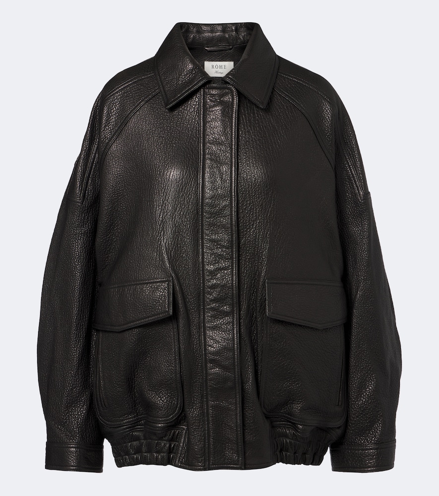Rohe Women's Black Leather Blouson Jacket UK Size 6 - Mytheresa