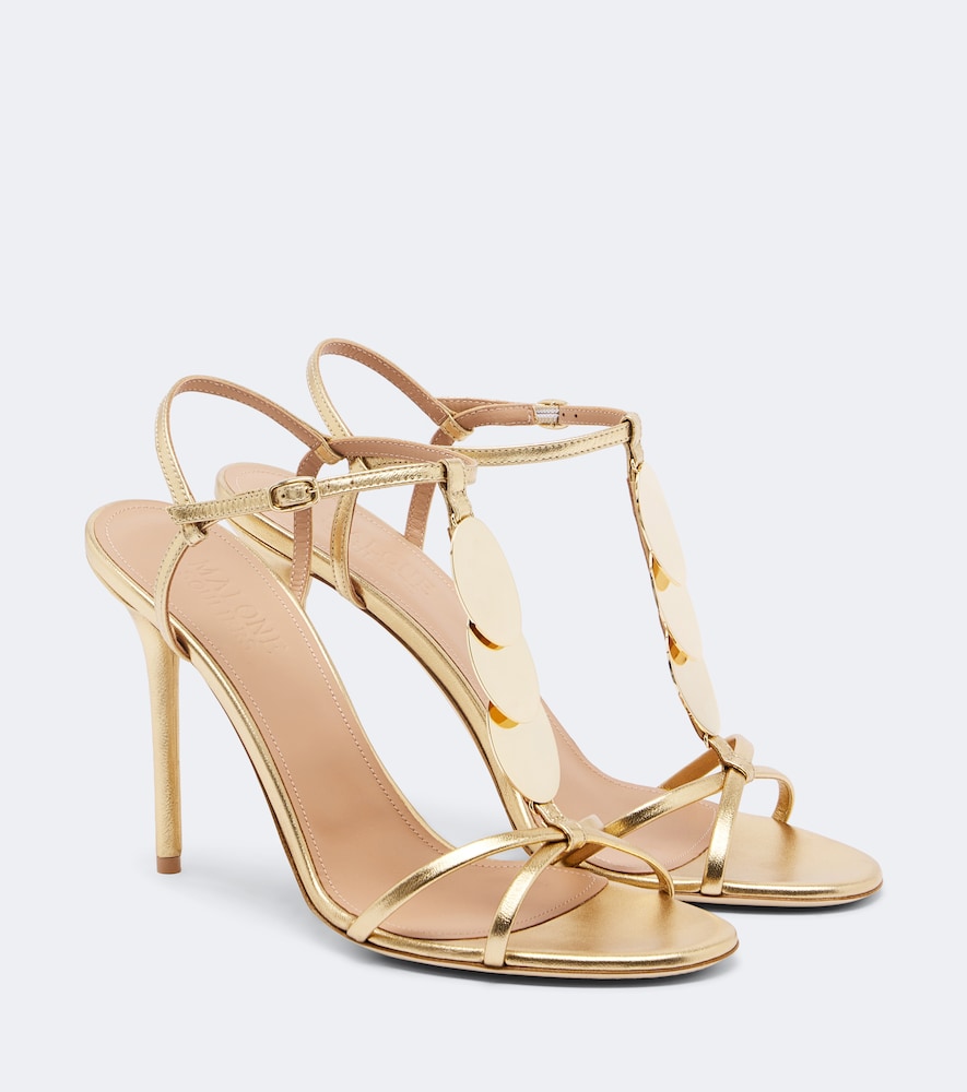Verzierte Sandalen Kali aus Metallic-Leder