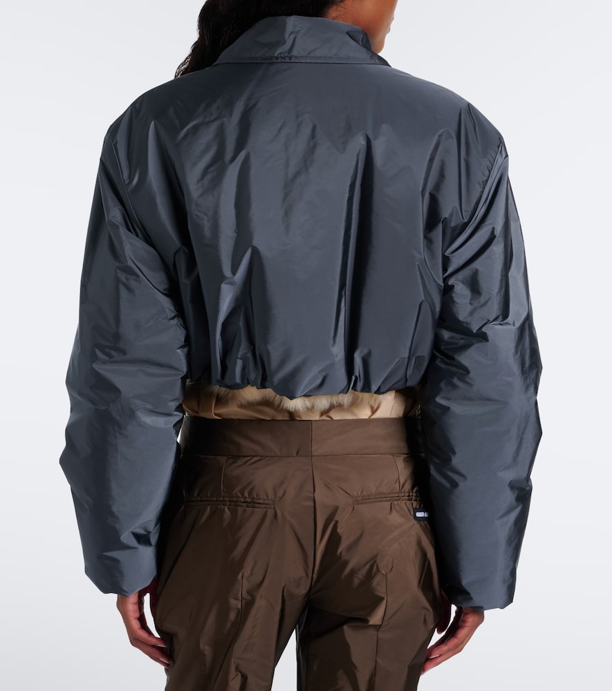 Cropped Shearling-Lined Blouson Jacket
