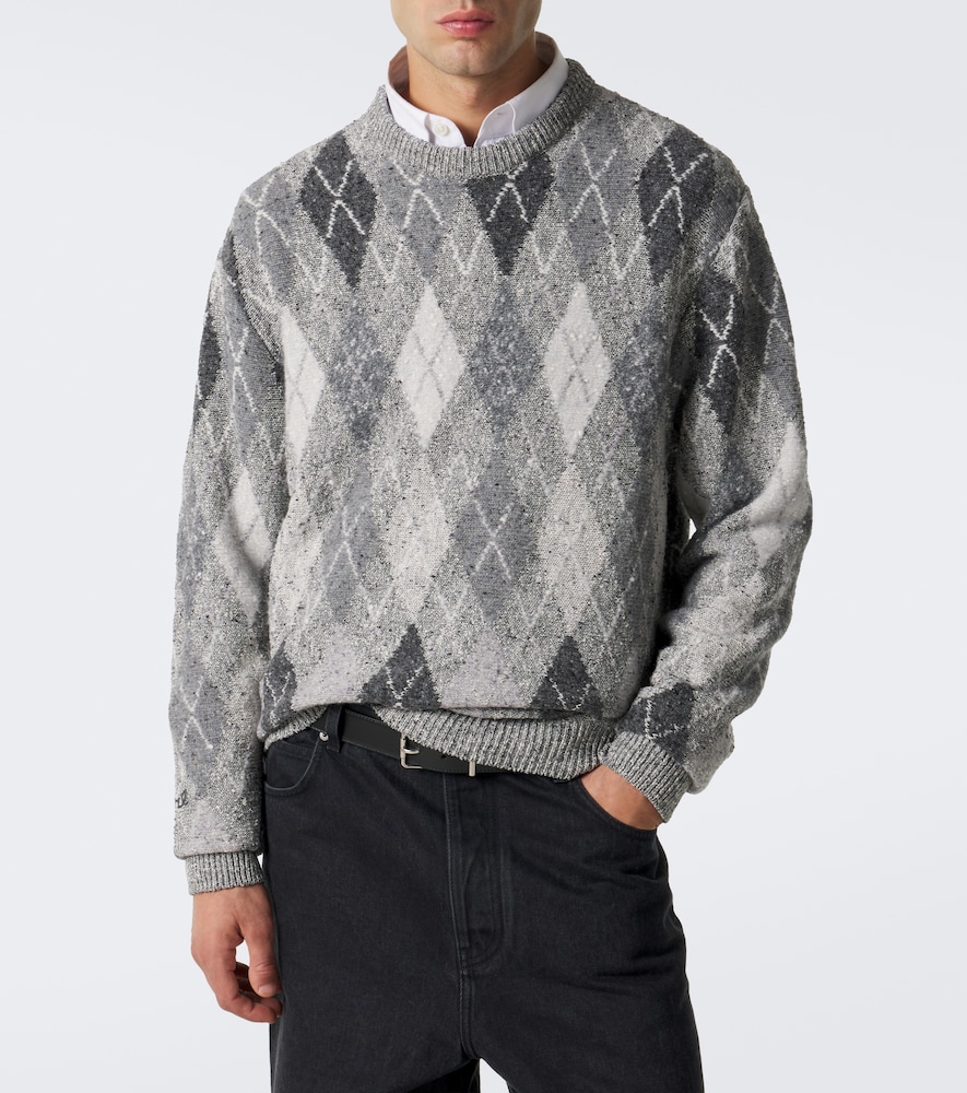 Argyle Cotton And Wool-Blend Sweater