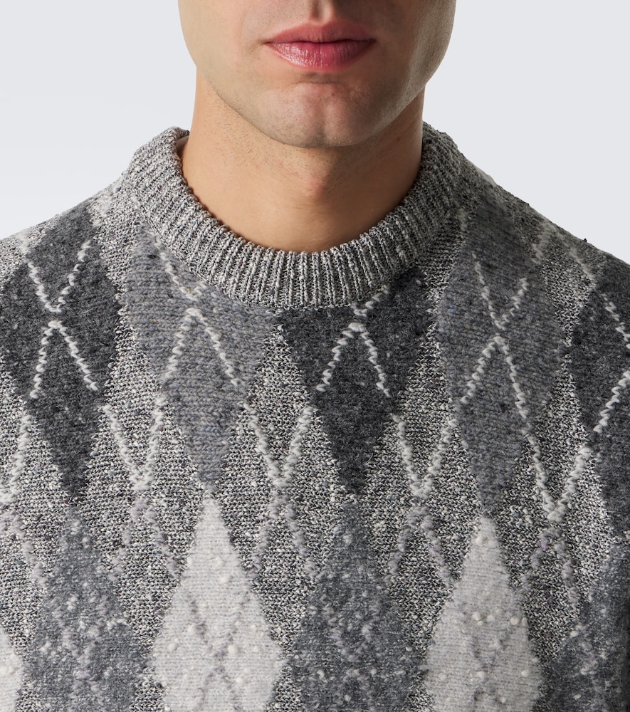 Argyle Cotton And Wool-Blend Sweater