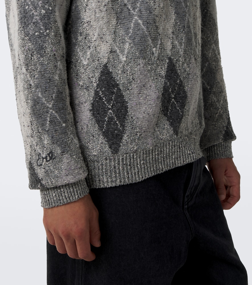 Argyle Cotton And Wool-Blend Sweater