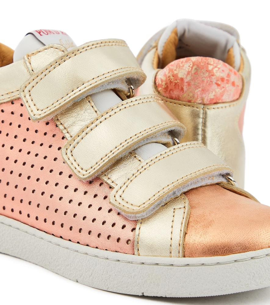 Pom D'api Top Easy Clay Metallic Leather Sneakers In Pink