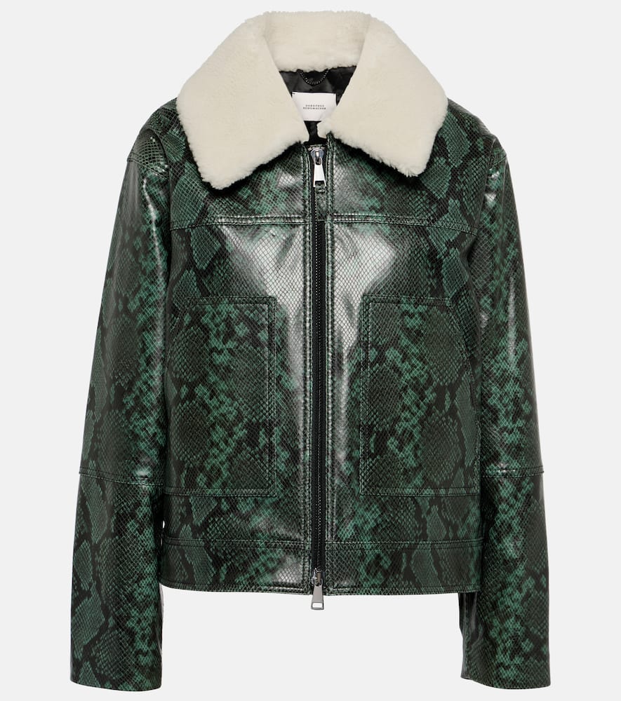 Urban Jungle snake-print leather jacket