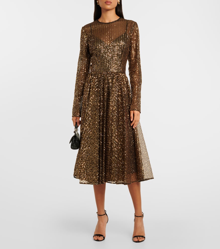 Dolce & Gabbana Sequined tulle midi dress