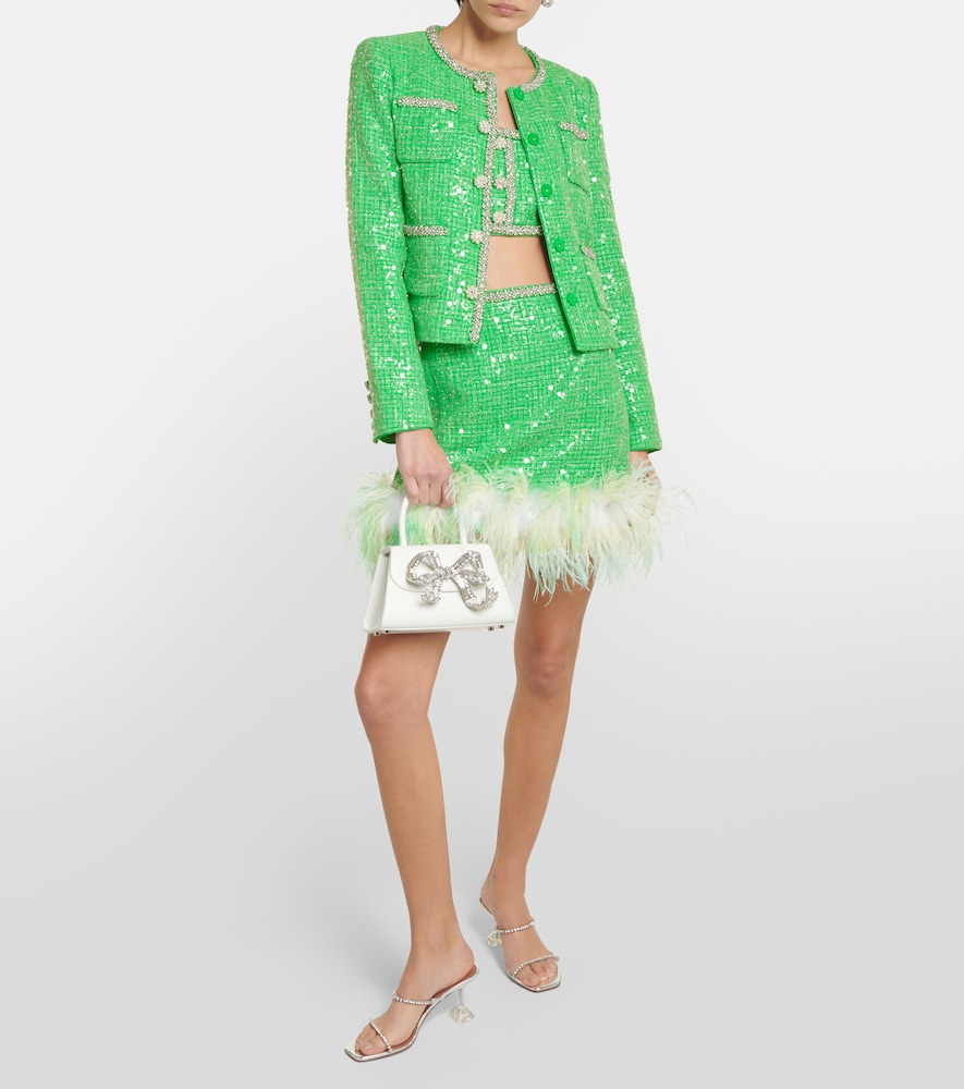 Sequined Bouclé Crop Top