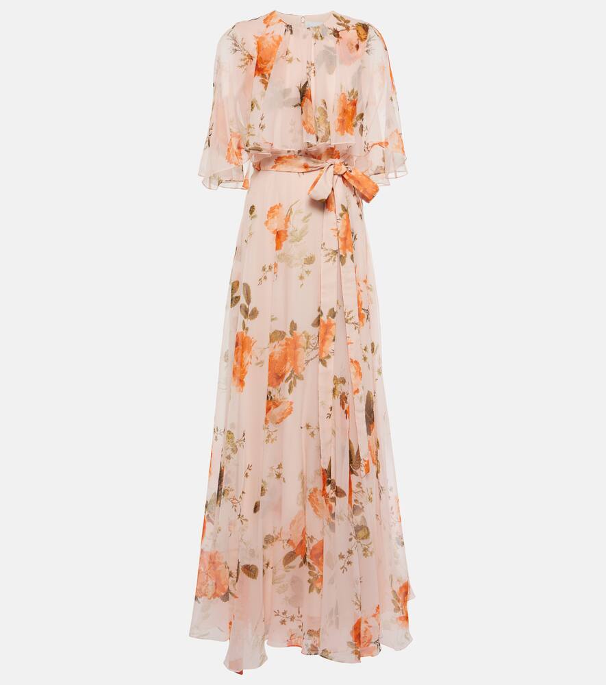 Erdem Floral silk voile gown