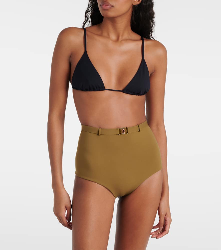 Shop Loro Piana High-rise Bikini Bottoms In Neutrals